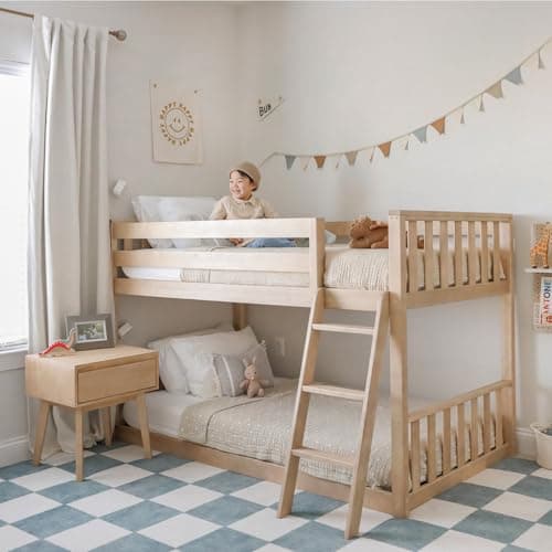 Max & Lily Twin Over Twin Low Bunk Bed