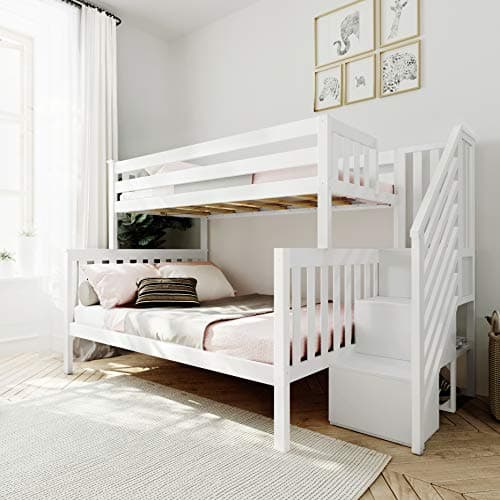 Max & Lily Twin Over Full Bunk Bed with Stairs