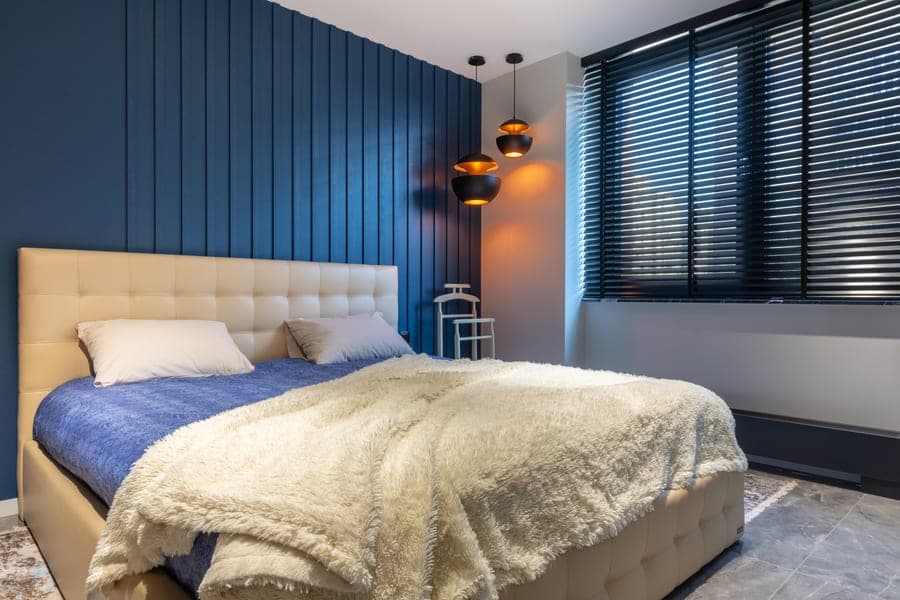 Blackout curtains covering a bedroom window